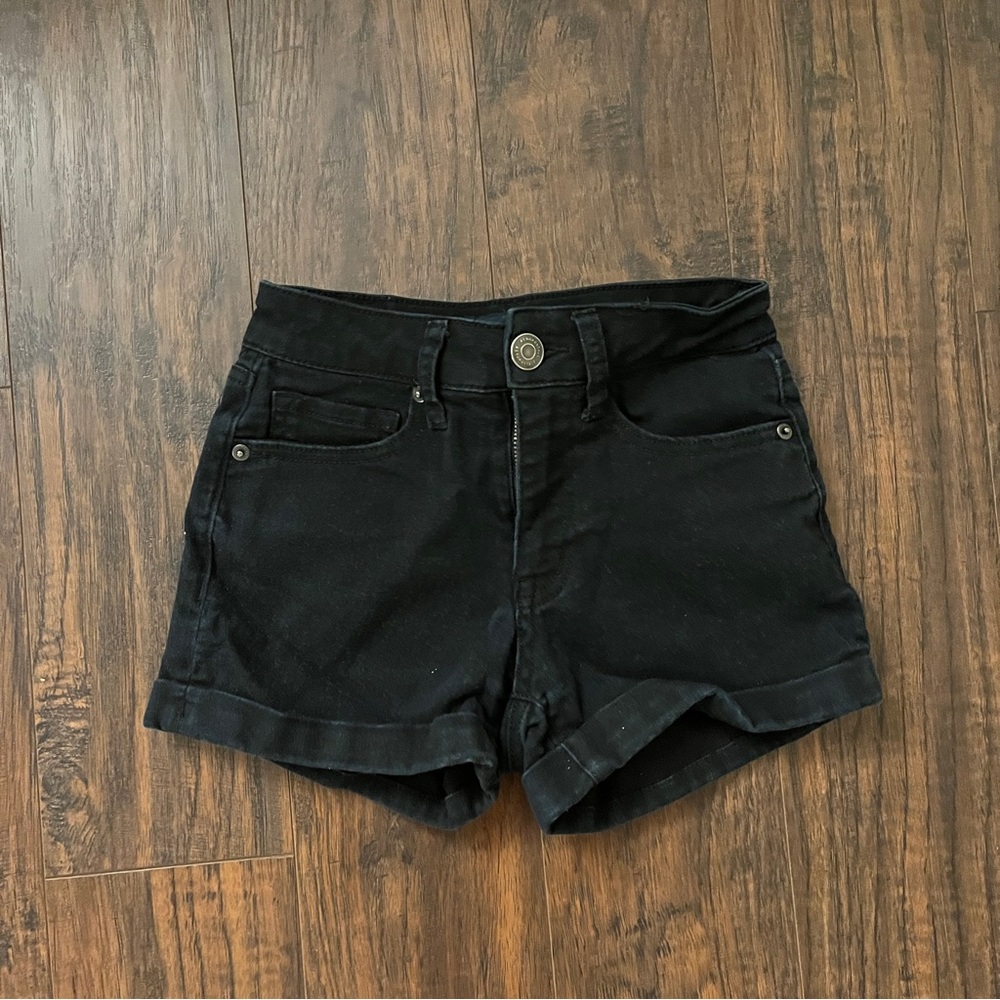 aeropostale black denim shorts